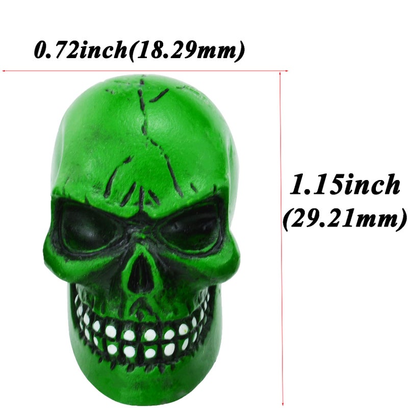 Abfer Green Valve Stem Caps Skull Wheel Tire Air Cap Cover Car Decorative Accessories Fit Most Vehicle Truck Motorcycle Bike - Image 3